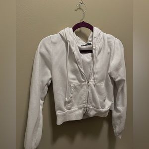 white brandy melvile zip up cropped good condition.